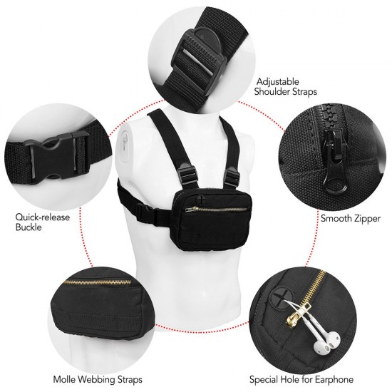 Multifunctional Chest Rig Shoulder Bag Pack Mobile Phone Holder Bag Case Outdoor Running Camping Hiking Multifunctional Chest Rig Shoulder Bag Pack Mobile Phone Holder Bag Case Outdoor Running Camping Hiking