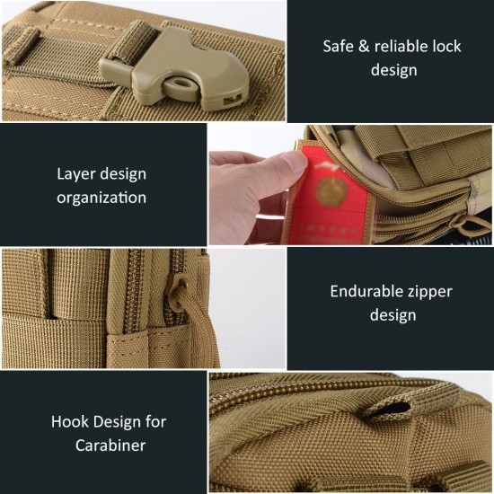 Black Portable Outdoor Tactical Pocket Bag Mobile Phone Waist Bag Wearing Belt Running Multi-functional Bag for Camping Hiking Fishing Black Portable Outdoor Tactical Pocket Bag Mobile Phone Waist Bag Wearing Belt Running Multi-functional Bag for Camping Hiking Fishing
