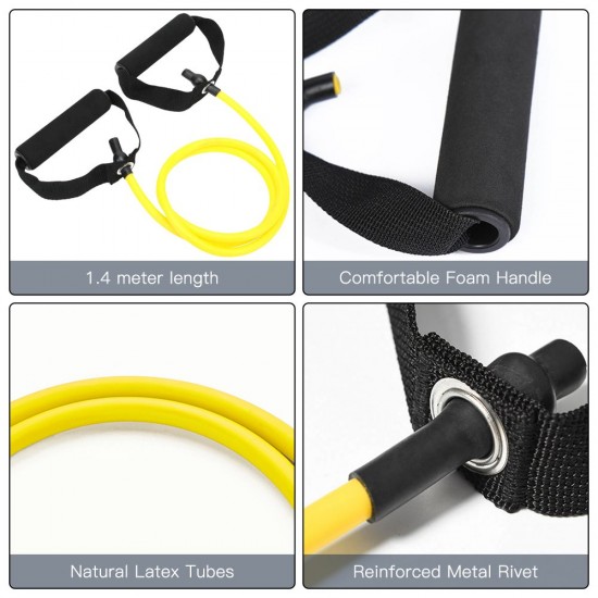 Resistance Toning Tube Bands Fitness Workout Elastic Exercise Band with Door Anchor and Carry Bag Resistance Toning Tube Bands Fitness Workout Elastic Exercise Band with Door Anchor and Carry Bag