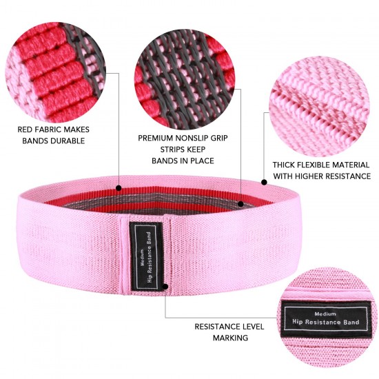 3pcs Fabric Resistance Glute Bands for Legs and Butt Hip Workout Exercise Bands with Spiky Massage Ball and Carry Bag Yoga Pilates Strength Training 3pcs Fabric Resistance Glute Bands for Legs and Butt Hip Workout Exercise Bands with Spiky Massage Ball and Carry Bag Yoga Pilates Strength Training