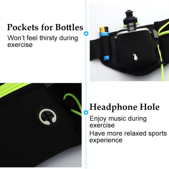 Waist Bag Running Belt with Water Bottles Phone Bag Waterproof for Sport Fitness Waist Bag Running Belt with Water Bottles Phone Bag Waterproof for Sport Fitness