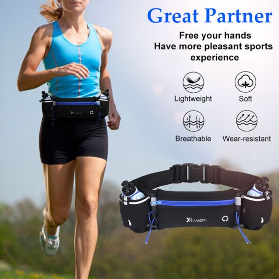 Waist Bag Running Belt with Water Bottles Phone Bag Waterproof for Sport Fitness Waist Bag Running Belt with Water Bottles Phone Bag Waterproof for Sport Fitness