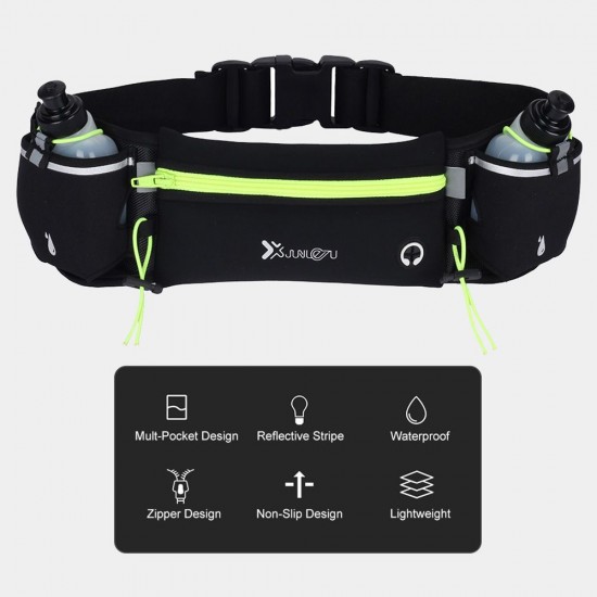 Waist Bag Running Belt with Water Bottles Phone Bag Waterproof for Sport Fitness Waist Bag Running Belt with Water Bottles Phone Bag Waterproof for Sport Fitness