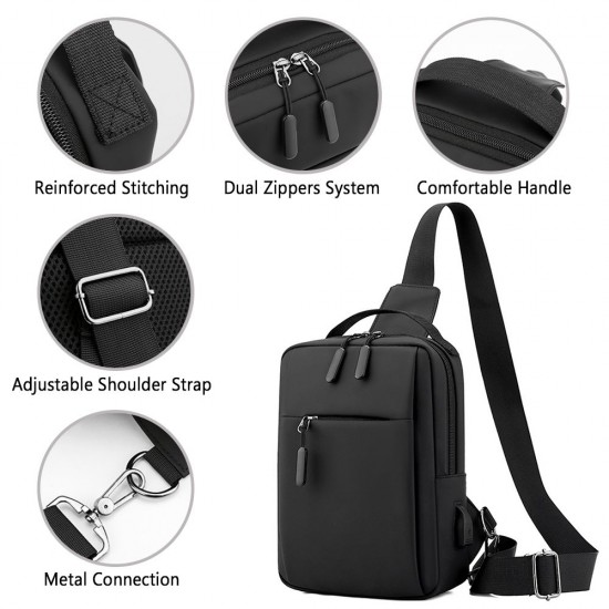 Men Sling Bag Single Shoulder Bag Crossbody Bag Wear-Resistant Nylon Bag Adjustable Strap Shoulder Bag Men Sling Bag Single Shoulder Bag Crossbody Bag Wear-Resistant Nylon Bag Adjustable Strap Shoulder Bag