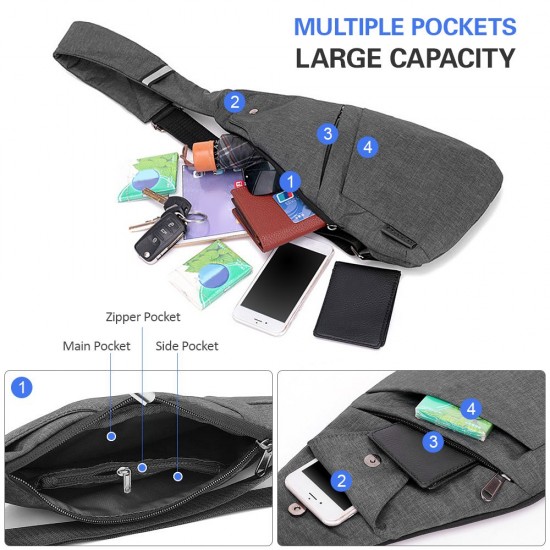 Men Chest Bag Sling Bag Crossbody Bag Single Shoulder Backpack Waterproof Travel Chest Bag Casual Daypack Men Chest Bag Sling Bag Crossbody Bag Single Shoulder Backpack Waterproof Travel Chest Bag Casual Daypack