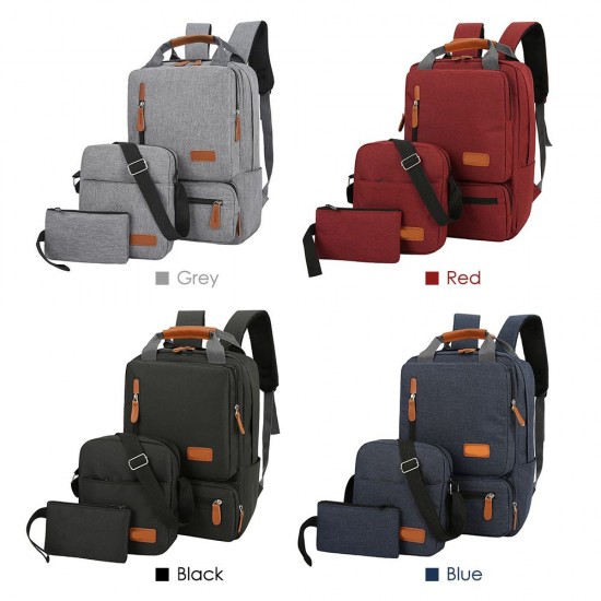 3pcs Backpack Set Women Men Laptop Backpack Shoulder Bag Small Pocket for Travel School Business Work College Fits Up to 14.5inches 3pcs Backpack Set Women Men Laptop Backpack Shoulder Bag Small Pocket for Travel School Business Work College Fits Up to 14.5inches