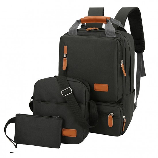 3pcs Backpack Set Women Men Laptop Backpack Shoulder Bag Small Pocket for Travel School Business Work College Fits Up to 14.5inches 3pcs Backpack Set Women Men Laptop Backpack Shoulder Bag Small Pocket for Travel School Business Work College Fits Up to 14.5inches