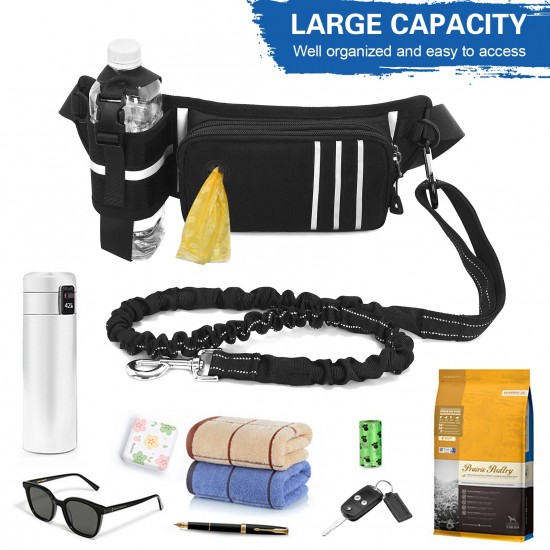 Hands Free Dog Leash Waist Bag Reflective Waist Pouch with Retractable Bungees Poop Bag Dispenser Pouch Adjustable Waist Belt for Training Walking Jogging and Running Your Pet Hands Free Dog Leash Waist Bag Reflective Waist Pouch with Retractable Bungees Poop Bag Dispenser Pouch Adjustable Waist Belt for Training Walking Jogging and Running Your Pet