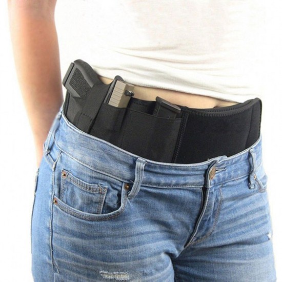 Multi-functional Concealed Carry Pistol Invisible Elastic Girdle Belt Pouch Right hand Tactical Belly Band Holster Waist Bag for Outdoor Sports Hunting Multi-functional Concealed Carry Pistol Invisible Elastic Girdle Belt Pouch Right hand Tactical Belly Band Holster Waist Bag for Outdoor Sports Hunting