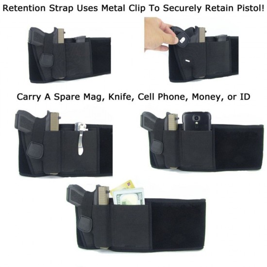 Multi-functional Concealed Carry Pistol Invisible Elastic Girdle Belt Pouch Right hand Tactical Belly Band Holster Waist Bag for Outdoor Sports Hunting Multi-functional Concealed Carry Pistol Invisible Elastic Girdle Belt Pouch Right hand Tactical Belly Band Holster Waist Bag for Outdoor Sports Hunting