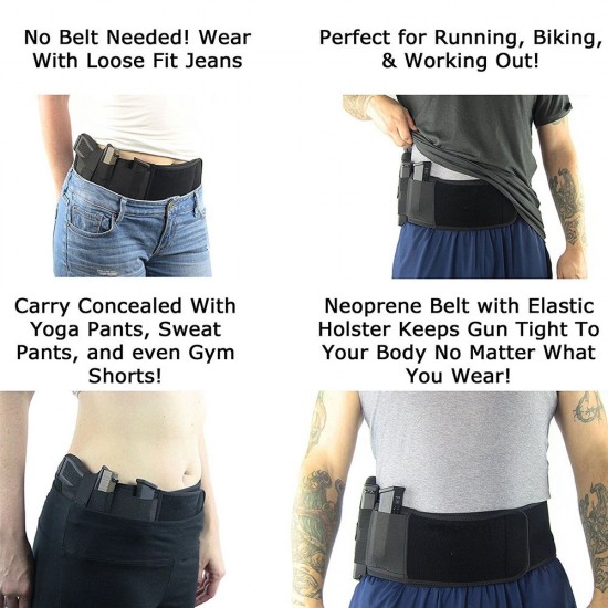 Multi-functional Concealed Carry Pistol Invisible Elastic Girdle Belt Pouch Right hand Tactical Belly Band Holster Waist Bag for Outdoor Sports Hunting Multi-functional Concealed Carry Pistol Invisible Elastic Girdle Belt Pouch Right hand Tactical Belly Band Holster Waist Bag for Outdoor Sports Hunting