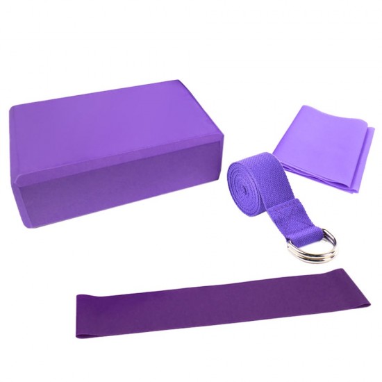 4pcs Yoga Equipment Set Yoga Blocks Stretching Strap Resistance Loop Band Exercise Band 4pcs Yoga Equipment Set Yoga Blocks Stretching Strap Resistance Loop Band Exercise Band