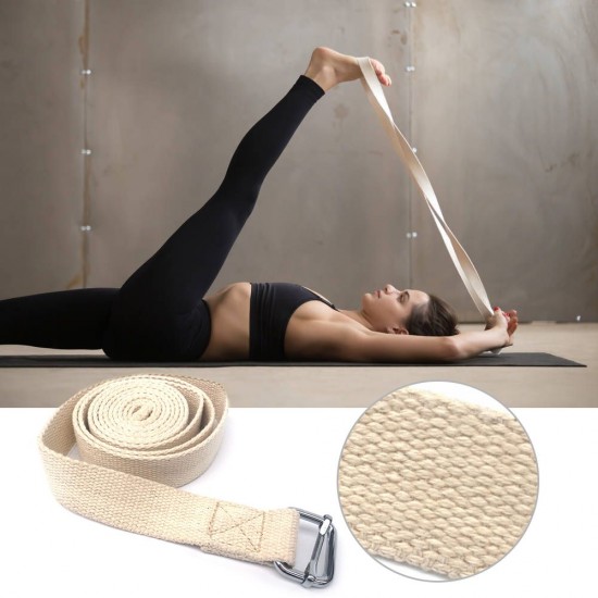 10ft Yoga Stretching Strap Cotton Exercise Strap Fitness Physical Therapy Strap with Metal Ring 10ft Yoga Stretching Strap Cotton Exercise Strap Fitness Physical Therapy Strap with Metal Ring