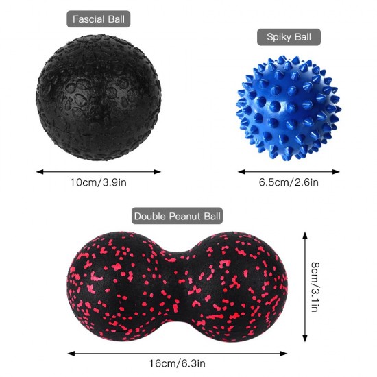 Massage Balls Set Double Peanut Ball Spiky Ball Fascial Ball Tissue Treatment Muscle Therapy Balls Set Massage Balls Set Double Peanut Ball Spiky Ball Fascial Ball Tissue Treatment Muscle Therapy Balls Set