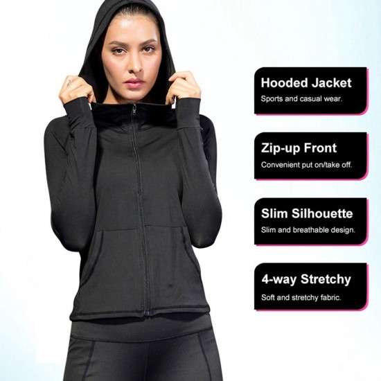Women Full-zip Hooded Jackets Sport Hoodie Raglan Long Sleeves Pockets Workout Running Exercise Gym Track Sweatshirt Casual Tops Activewear Women Full-zip Hooded Jackets Sport Hoodie Raglan Long Sleeves Pockets Workout Running Exercise Gym Track Sweatshirt Casual Tops Activewear
