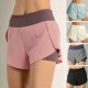 Women Running Shorts 2-in-1 with Pocket Wide Waistband Coverage Layer Liner Lounging Sport Yoga Leggings Fitness Workout Athletic Gym Home Sportswear Women Running Shorts 2-in-1 with Pocket Wide Waistband Coverage Layer Liner Lounging Sport Yoga Leggings Fitness Workout Athletic Gym Home Sportswear