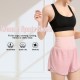 Women 2-in-1 Yoga Shorts High Waist Wide Waistband Breathable Fabric Running Dancing Fitness Sports Shorts Women 2-in-1 Yoga Shorts High Waist Wide Waistband Breathable Fabric Running Dancing Fitness Sports Shorts