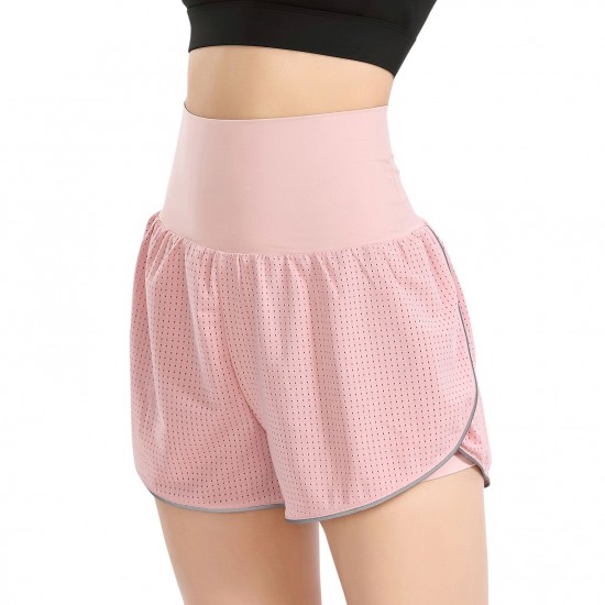 Women 2-in-1 Yoga Shorts High Waist Wide Waistband Breathable Fabric Running Dancing Fitness Sports Shorts Women 2-in-1 Yoga Shorts High Waist Wide Waistband Breathable Fabric Running Dancing Fitness Sports Shorts