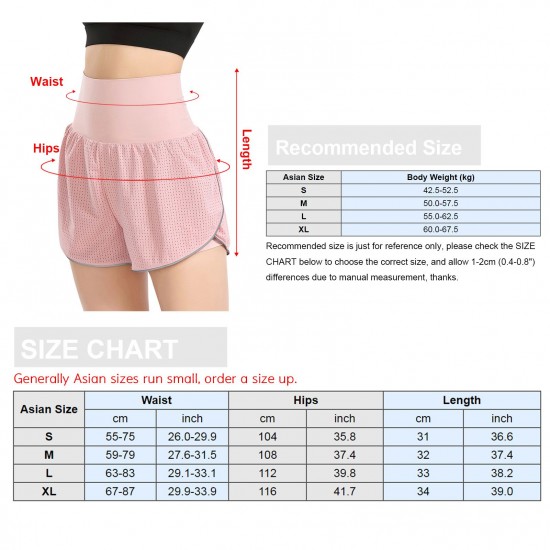 Women 2-in-1 Yoga Shorts High Waist Wide Waistband Breathable Fabric Running Dancing Fitness Sports Shorts Women 2-in-1 Yoga Shorts High Waist Wide Waistband Breathable Fabric Running Dancing Fitness Sports Shorts