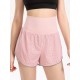 Women 2-in-1 Yoga Shorts High Waist Wide Waistband Breathable Fabric Running Dancing Fitness Sports Shorts Women 2-in-1 Yoga Shorts High Waist Wide Waistband Breathable Fabric Running Dancing Fitness Sports Shorts