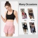 Women 2-in-1 Yoga Shorts High Waist Wide Waistband Breathable Fabric Running Dancing Fitness Sports Shorts Women 2-in-1 Yoga Shorts High Waist Wide Waistband Breathable Fabric Running Dancing Fitness Sports Shorts