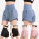 Women 2-in-1 Yoga Shorts High Waist Wide Waistband Breathable Fabric Running Dancing Fitness Sports Shorts Women 2-in-1 Yoga Shorts High Waist Wide Waistband Breathable Fabric Running Dancing Fitness Sports Shorts