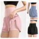 Women 2-in-1 Yoga Shorts High Waist Wide Waistband Breathable Fabric Running Dancing Fitness Sports Shorts Women 2-in-1 Yoga Shorts High Waist Wide Waistband Breathable Fabric Running Dancing Fitness Sports Shorts