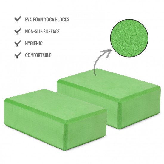 2 Pack Yoga Blocks and Yoga Strap Set Non-Slip EVA Foam Fitness Blocks for Yoga Pilates Fitness Training 2 Pack Yoga Blocks and Yoga Strap Set Non-Slip EVA Foam Fitness Blocks for Yoga Pilates Fitness Training