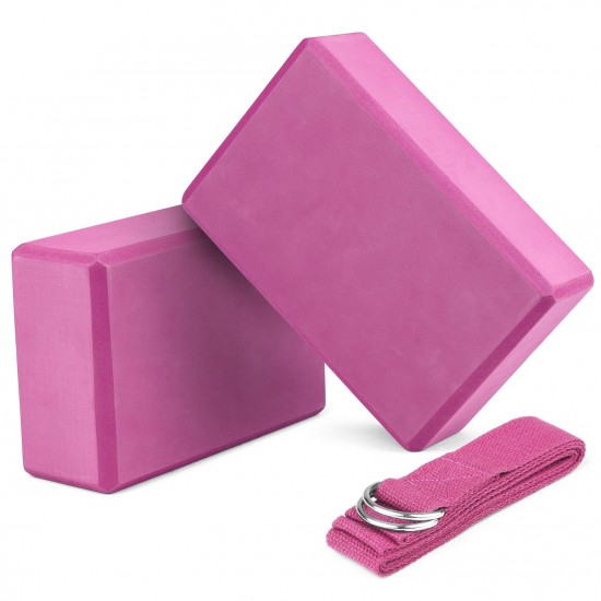 2 Pack Yoga Blocks and Yoga Strap Set Non-Slip EVA Foam Fitness Blocks for Yoga Pilates Fitness Training 2 Pack Yoga Blocks and Yoga Strap Set Non-Slip EVA Foam Fitness Blocks for Yoga Pilates Fitness Training