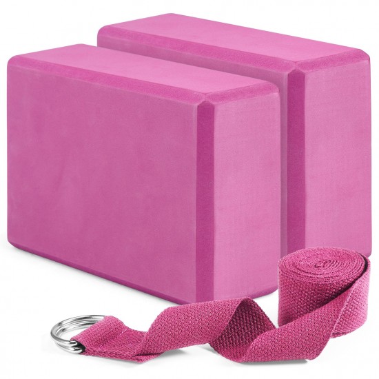 2 Pack Yoga Blocks and Yoga Strap Set Non-Slip EVA Foam Fitness Blocks for Yoga Pilates Fitness Training 2 Pack Yoga Blocks and Yoga Strap Set Non-Slip EVA Foam Fitness Blocks for Yoga Pilates Fitness Training
