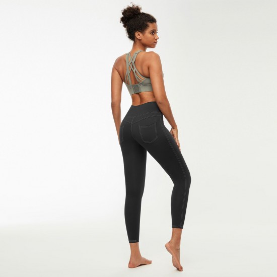 Women Leggings High Waist Back Pocket Quick-dry Moisture-wicking Tight Slimming Pants Running Fitness Workout Yoga Pants Women Leggings High Waist Back Pocket Quick-dry Moisture-wicking Tight Slimming Pants Running Fitness Workout Yoga Pants