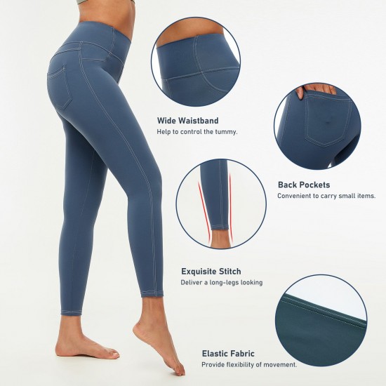 Women Leggings High Waist Back Pocket Quick-dry Moisture-wicking Tight Slimming Pants Running Fitness Workout Yoga Pants Women Leggings High Waist Back Pocket Quick-dry Moisture-wicking Tight Slimming Pants Running Fitness Workout Yoga Pants