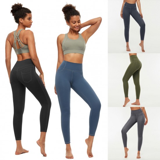 Women Leggings High Waist Back Pocket Quick-dry Moisture-wicking Tight Slimming Pants Running Fitness Workout Yoga Pants Women Leggings High Waist Back Pocket Quick-dry Moisture-wicking Tight Slimming Pants Running Fitness Workout Yoga Pants