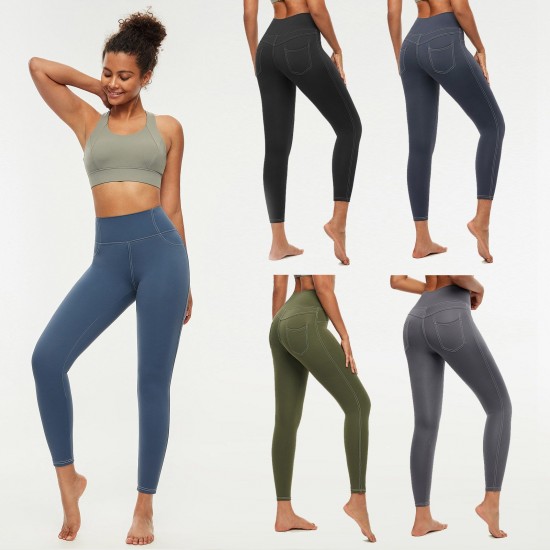 Women Leggings High Waist Back Pocket Quick-dry Moisture-wicking Tight Slimming Pants Running Fitness Workout Yoga Pants Women Leggings High Waist Back Pocket Quick-dry Moisture-wicking Tight Slimming Pants Running Fitness Workout Yoga Pants