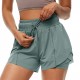 2 in 1 Women Sport Shorts Elastic Waist Quick Dry Gym Workout Yoga Short Pants 2 in 1 Women Sport Shorts Elastic Waist Quick Dry Gym Workout Yoga Short Pants