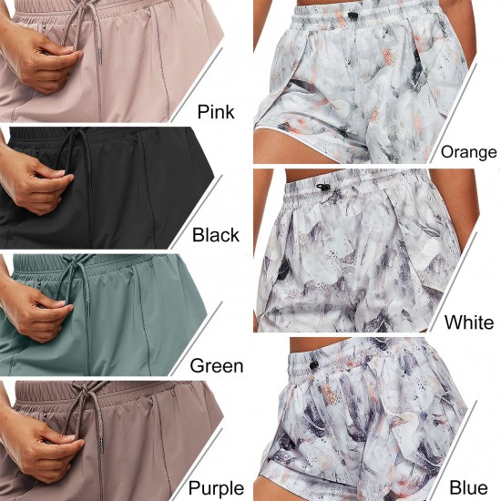 2 in 1 Women Sport Shorts Elastic Waist Quick Dry Gym Workout Yoga Short Pants 2 in 1 Women Sport Shorts Elastic Waist Quick Dry Gym Workout Yoga Short Pants