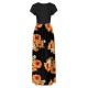 Women Plus Size Dress Retro Floral Print O Neck Short Sleeves Side Pockets Summer Casual Maxi Party Beach Dress Women Plus Size Dress Retro Floral Print O Neck Short Sleeves Side Pockets Summer Casual Maxi Party Beach Dress