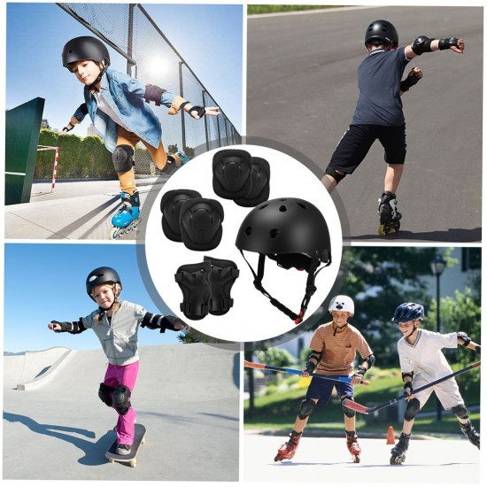 Kids 7 in 1 Helmet and Pads Set Adjustable Kids Knee Pads Elbow Pads Wrist Guards for Scooter Skateboard Roller Skating Cycling Kids 7 in 1 Helmet and Pads Set Adjustable Kids Knee Pads Elbow Pads Wrist Guards for Scooter Skateboard Roller Skating Cycling