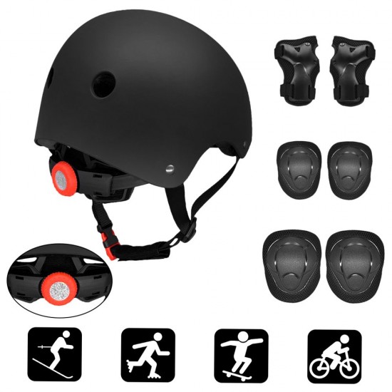 Kids 7 in 1 Helmet and Pads Set Adjustable Kids Knee Pads Elbow Pads Wrist Guards for Scooter Skateboard Roller Skating Cycling Kids 7 in 1 Helmet and Pads Set Adjustable Kids Knee Pads Elbow Pads Wrist Guards for Scooter Skateboard Roller Skating Cycling
