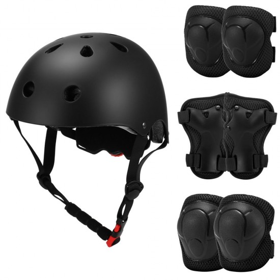 Kids 7 in 1 Helmet and Pads Set Adjustable Kids Knee Pads Elbow Pads Wrist Guards for Scooter Skateboard Roller Skating Cycling Kids 7 in 1 Helmet and Pads Set Adjustable Kids Knee Pads Elbow Pads Wrist Guards for Scooter Skateboard Roller Skating Cycling