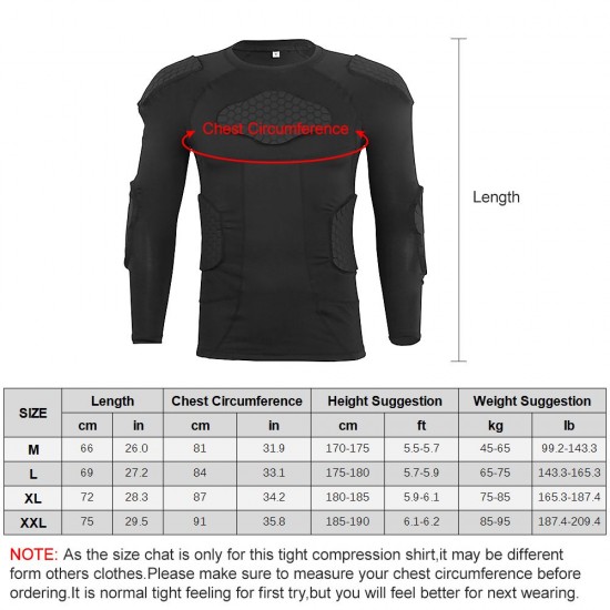 Men Padded Shirt Multiple Pad Protective Gear for Football Baseball Soccer Basketball Volleyball Training Bike Ski Men Padded Shirt Multiple Pad Protective Gear for Football Baseball Soccer Basketball Volleyball Training Bike Ski