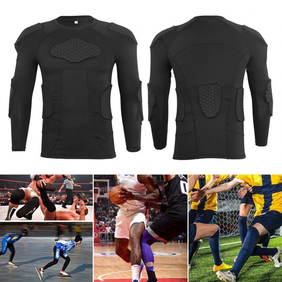 Men Padded Shirt Multiple Pad Protective Gear for Football Baseball Soccer Basketball Volleyball Training Bike Ski Men Padded Shirt Multiple Pad Protective Gear for Football Baseball Soccer Basketball Volleyball Training Bike Ski