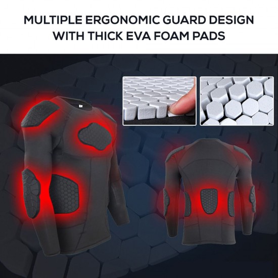 Men Padded Shirt Multiple Pad Protective Gear for Football Baseball Soccer Basketball Volleyball Training Bike Ski Men Padded Shirt Multiple Pad Protective Gear for Football Baseball Soccer Basketball Volleyball Training Bike Ski
