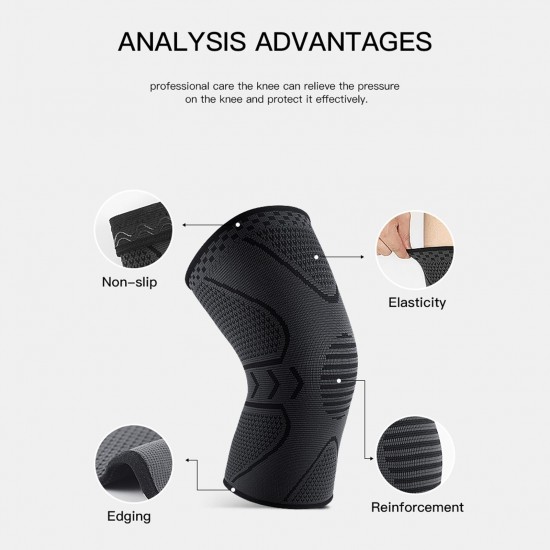 1PCS Kneepads Knee Support Protector with Silicone Design and Flexible Elastic Fitness Soft Breathable for Outdoor Activities Hiking Climbing Running Cycling Yoga 1PCS Kneepads Knee Support Protector with Silicone Design and Flexible Elastic Fitness Soft Breathable for Outdoor Activities Hiking Climbing Running Cycling Yoga