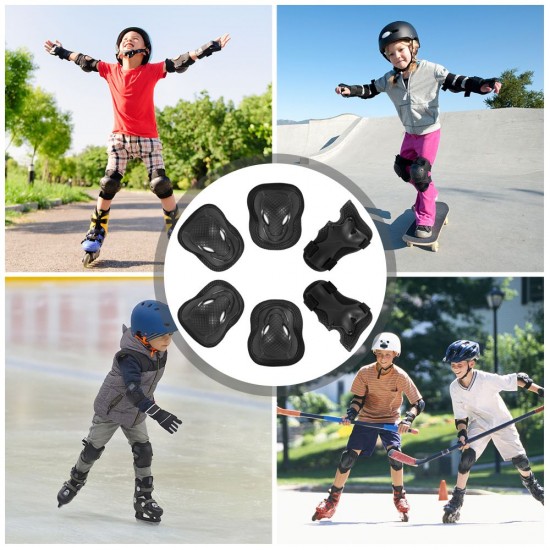 Kids Knee Pads Set 6 in 1 Protective Gear Kit Knee Elbow Pads with Wrist Guards Children Sports Safety Protection Pads for Cycling Roller Skating Kids Knee Pads Set 6 in 1 Protective Gear Kit Knee Elbow Pads with Wrist Guards Children Sports Safety Protection Pads for Cycling Roller Skating
