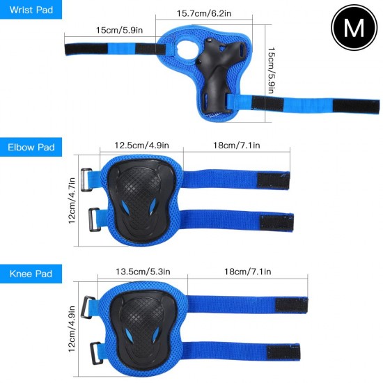 Kids Knee Pads Set 6 in 1 Protective Gear Kit Knee Elbow Pads with Wrist Guards Children Sports Safety Protection Pads for Cycling Roller Skating Kids Knee Pads Set 6 in 1 Protective Gear Kit Knee Elbow Pads with Wrist Guards Children Sports Safety Protection Pads for Cycling Roller Skating