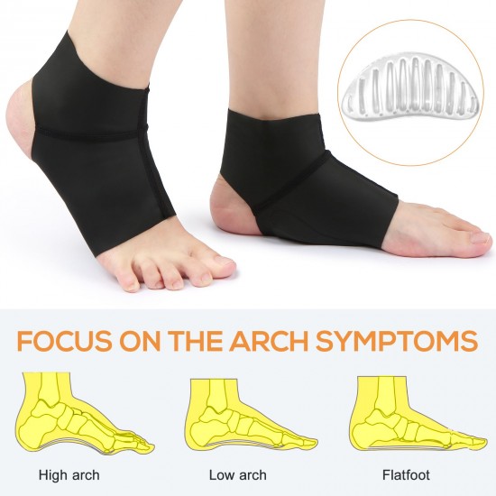 1 Pair Arch Support Brace with Gel Ankle Protector Flat Foot Socks with Gel Inserts Insole Cushion for Ankle Arch Pain Relief 1 Pair Arch Support Brace with Gel Ankle Protector Flat Foot Socks with Gel Inserts Insole Cushion for Ankle Arch Pain Relief