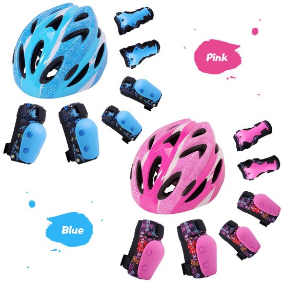 7 in 1 Kids Bike Helmet Pads Adjustable Protective Skateboard Helmet Children Sports Protective Gear Set 7 in 1 Kids Bike Helmet Pads Adjustable Protective Skateboard Helmet Children Sports Protective Gear Set