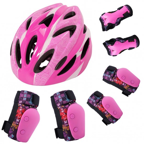 7 in 1 Kids Bike Helmet Pads Adjustable Protective Skateboard Helmet Children Sports Protective Gear Set 7 in 1 Kids Bike Helmet Pads Adjustable Protective Skateboard Helmet Children Sports Protective Gear Set