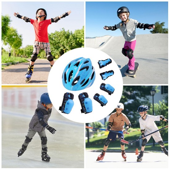 7 in 1 Kids Bike Helmet Pads Adjustable Protective Skateboard Helmet Children Sports Protective Gear Set 7 in 1 Kids Bike Helmet Pads Adjustable Protective Skateboard Helmet Children Sports Protective Gear Set